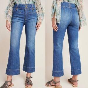 Anthropologie Pilcro High-Rise Cropped Flare Blue Jeans Women’s Size 27